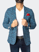 Blazer Unconstructed Descartes LiquidPaisley Blue View-7