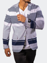 Blazer UnconstructedKnitted Blue View-2