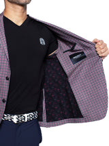 Blazer Unconstructed Houndstooth Pink View-3