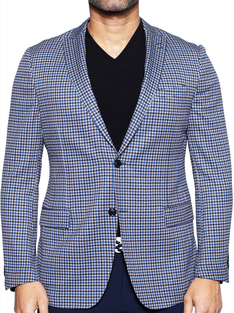 Blazer Unconstructed Houndstooth Blue