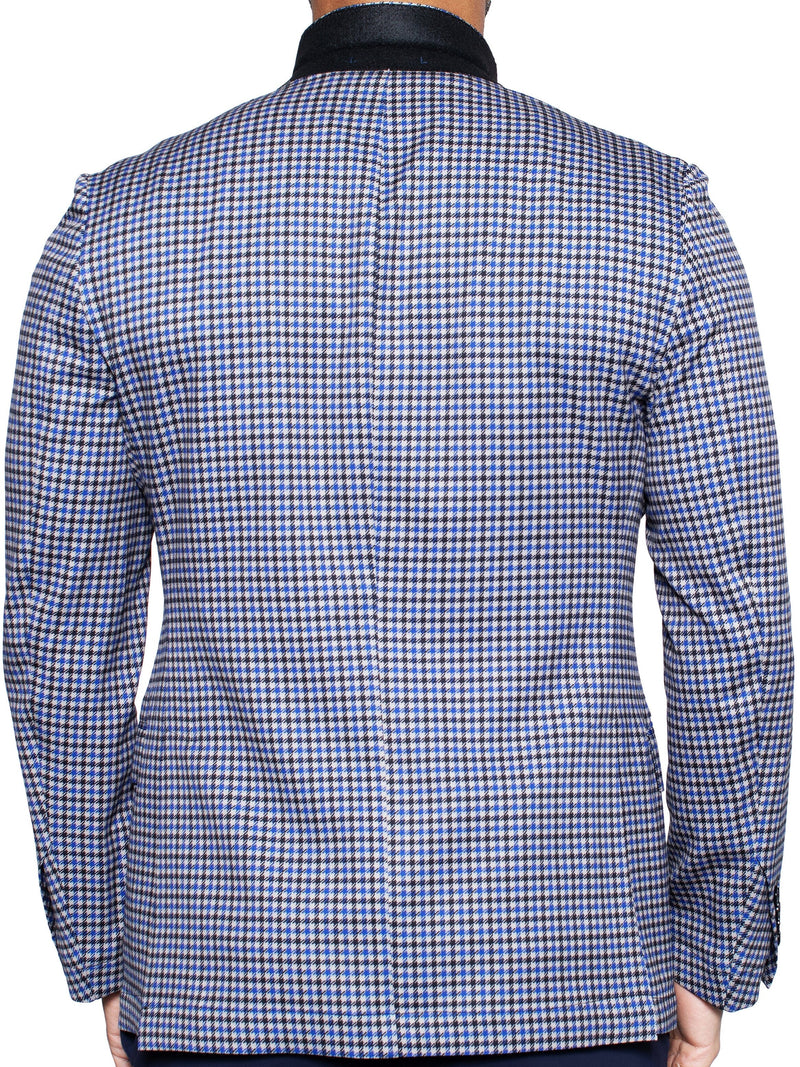 Blazer Unconstructed Houndstooth Blue