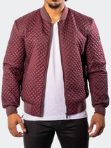 Bomber DiamondPuff Burgundy View-1