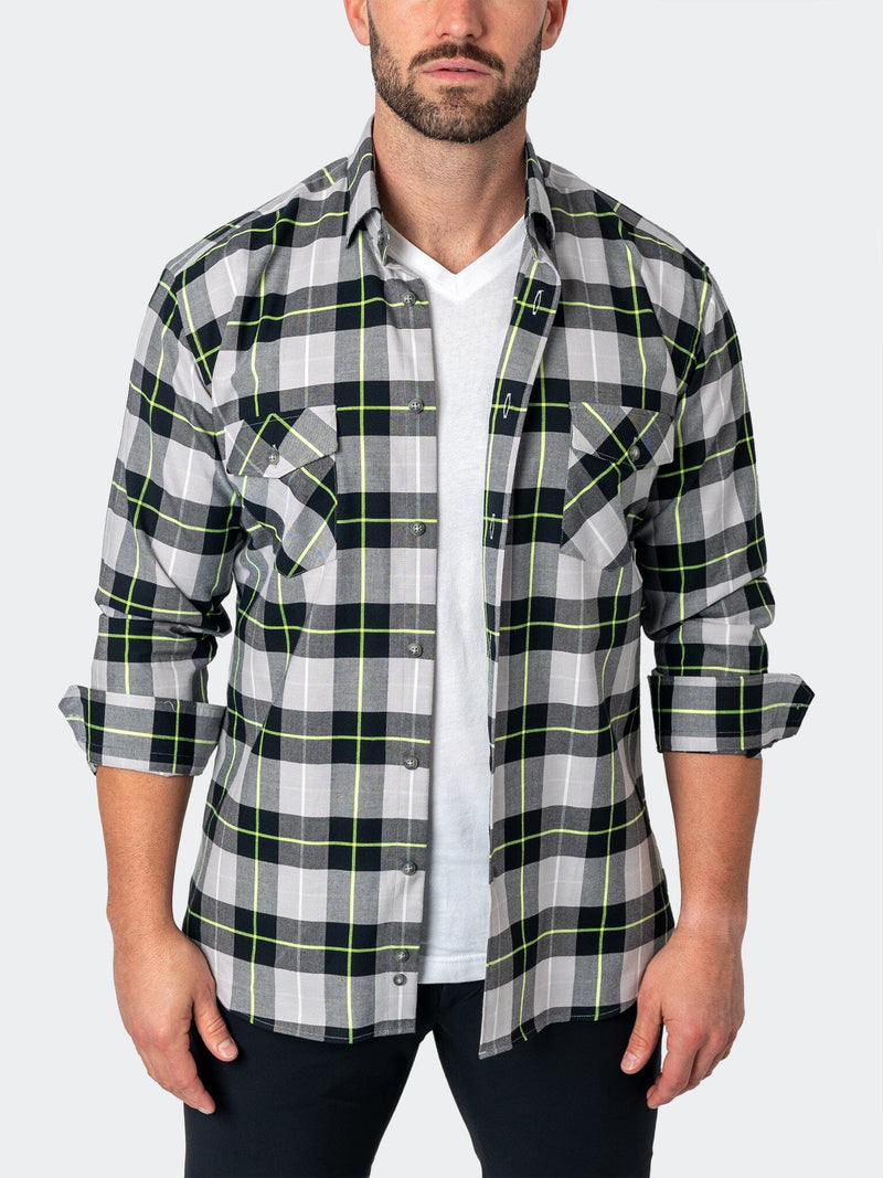 Flannel LargePlaidNeon Black