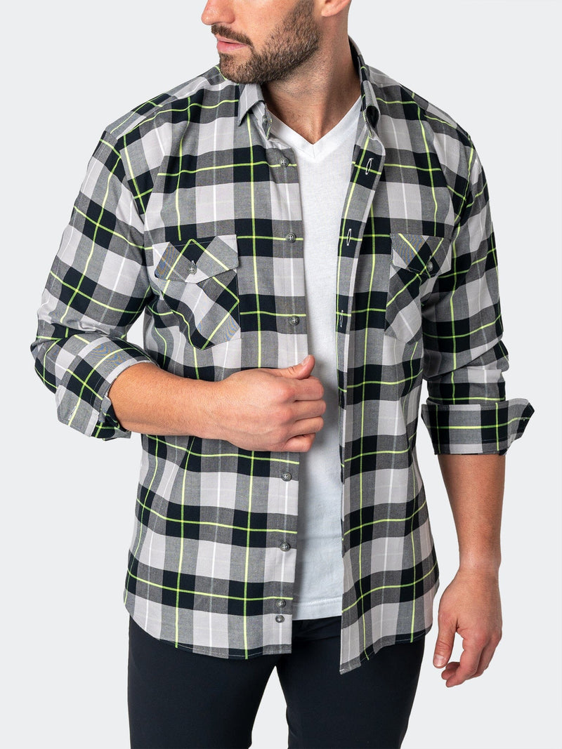 Flannel LargePlaidNeon Black