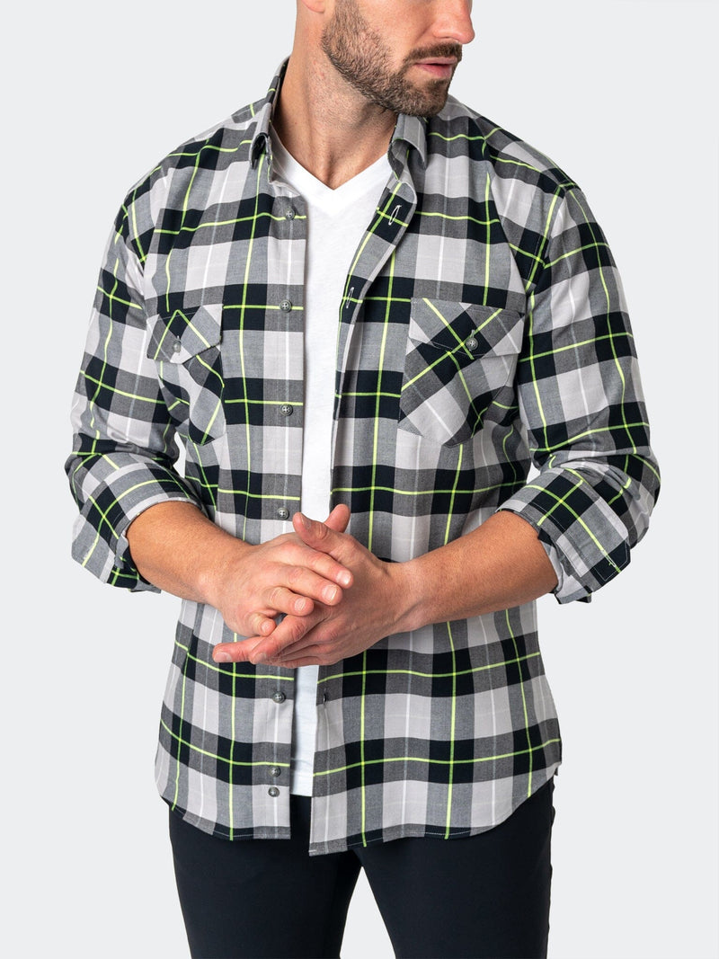 Flannel LargePlaidNeon Black