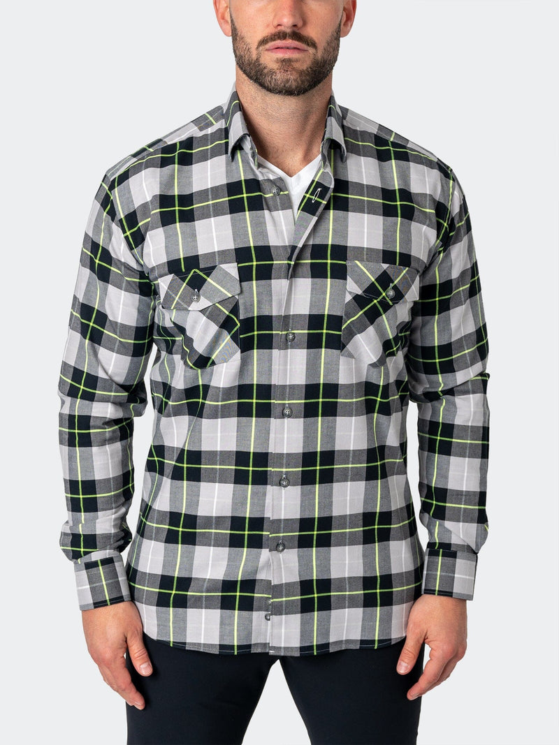 Flannel LargePlaidNeon Black