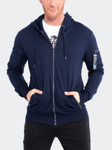 Hoodie Navy View-4