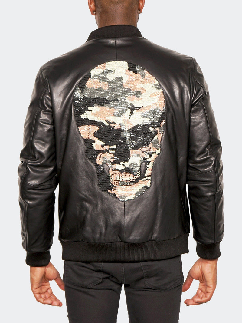 Leather CamoSkull Black