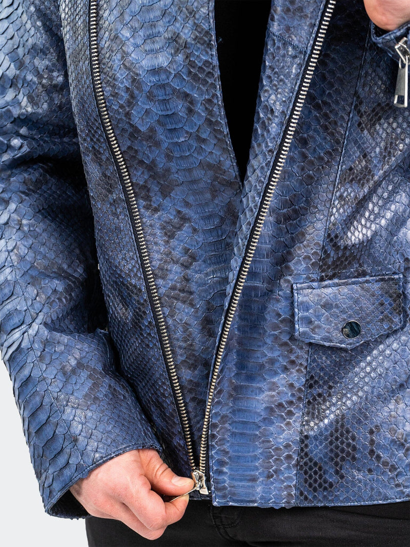 Leather PythonRacer Blue