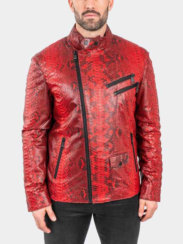 Leather PythonScarlet Red