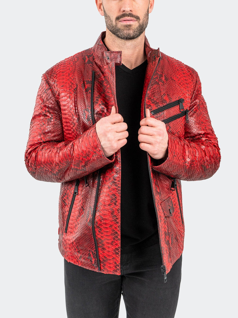 Leather PythonScarlet Red