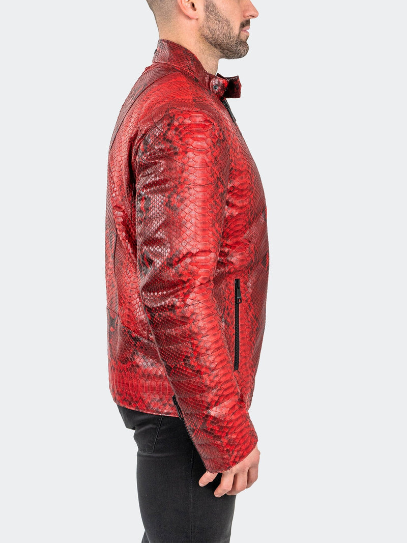 Leather PythonScarlet Red