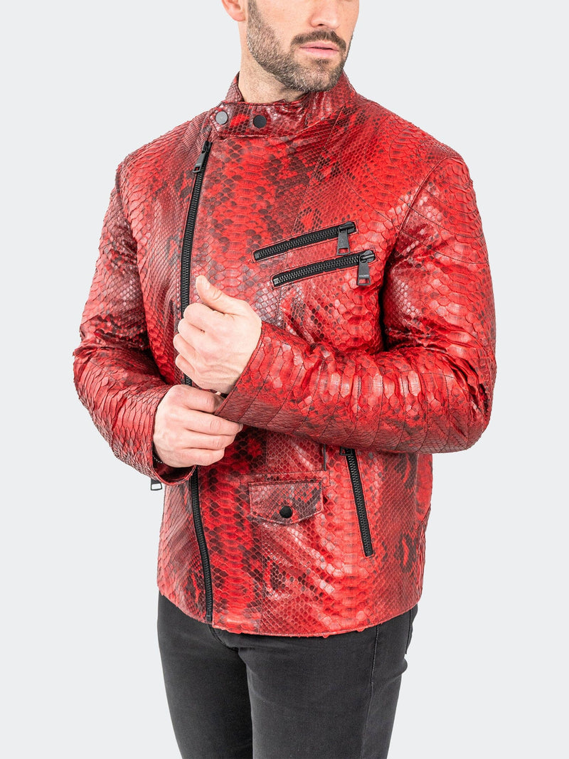 Leather PythonScarlet Red