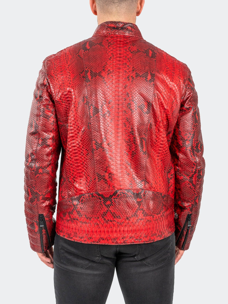 Leather PythonScarlet Red