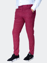 Pants Burgaundy Wine  Red View-1