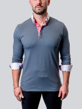 Polo Newton PinkCuff Grey View-1