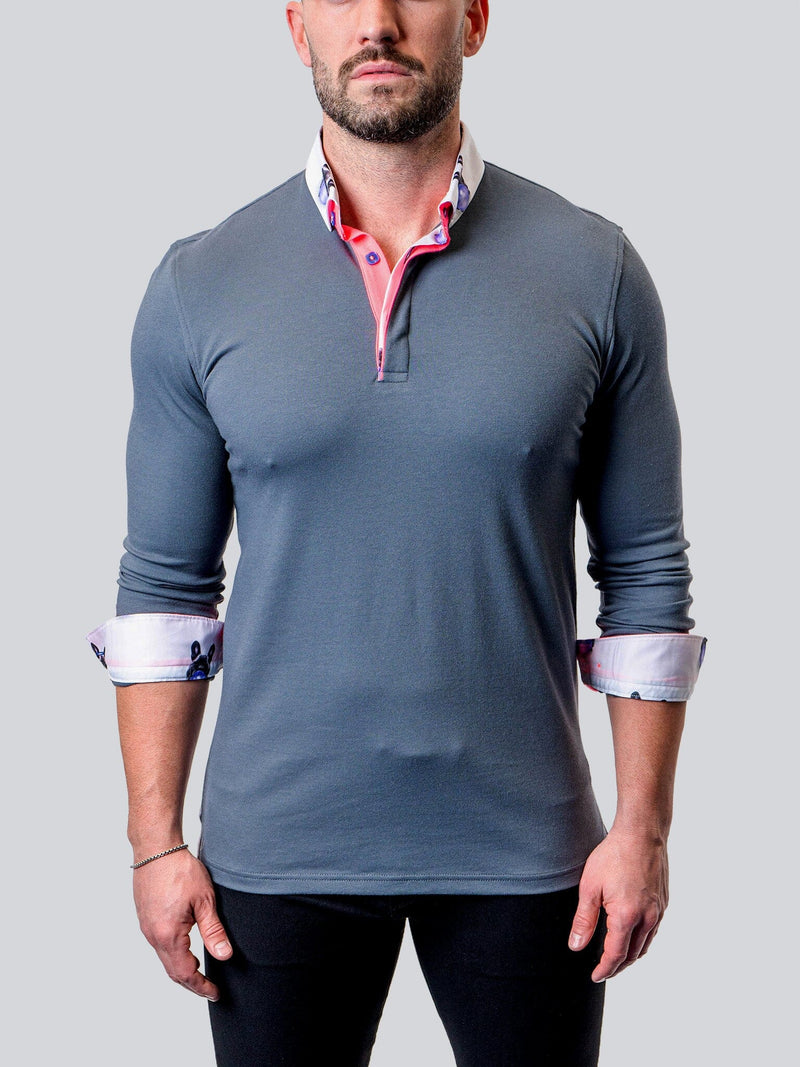 Polo Newton PinkCuff Grey