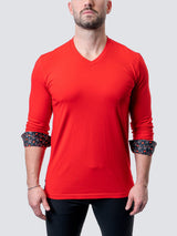 V-Neck Edison Frenchie Red View-2