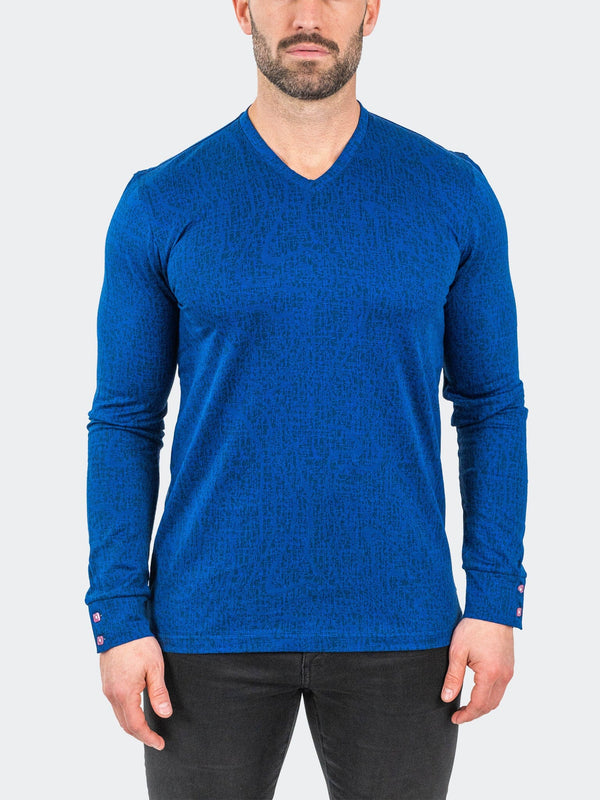 V-Neck EdisonNavyDrip Blue