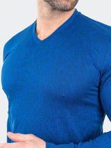 V-Neck EdisonNavyDrip Blue View-2