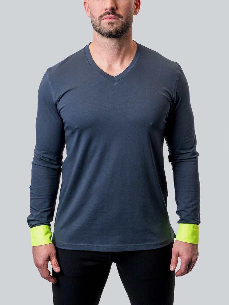 V-Neck Edison NeonCuff Blue