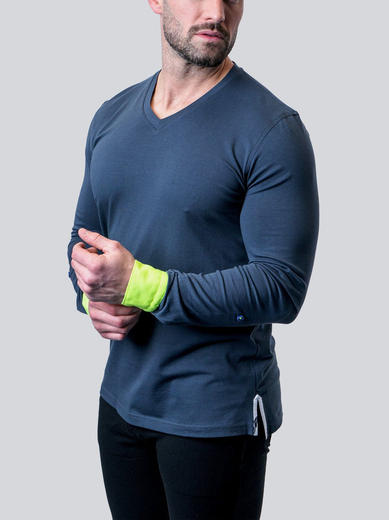 V-Neck Edison NeonCuff Blue