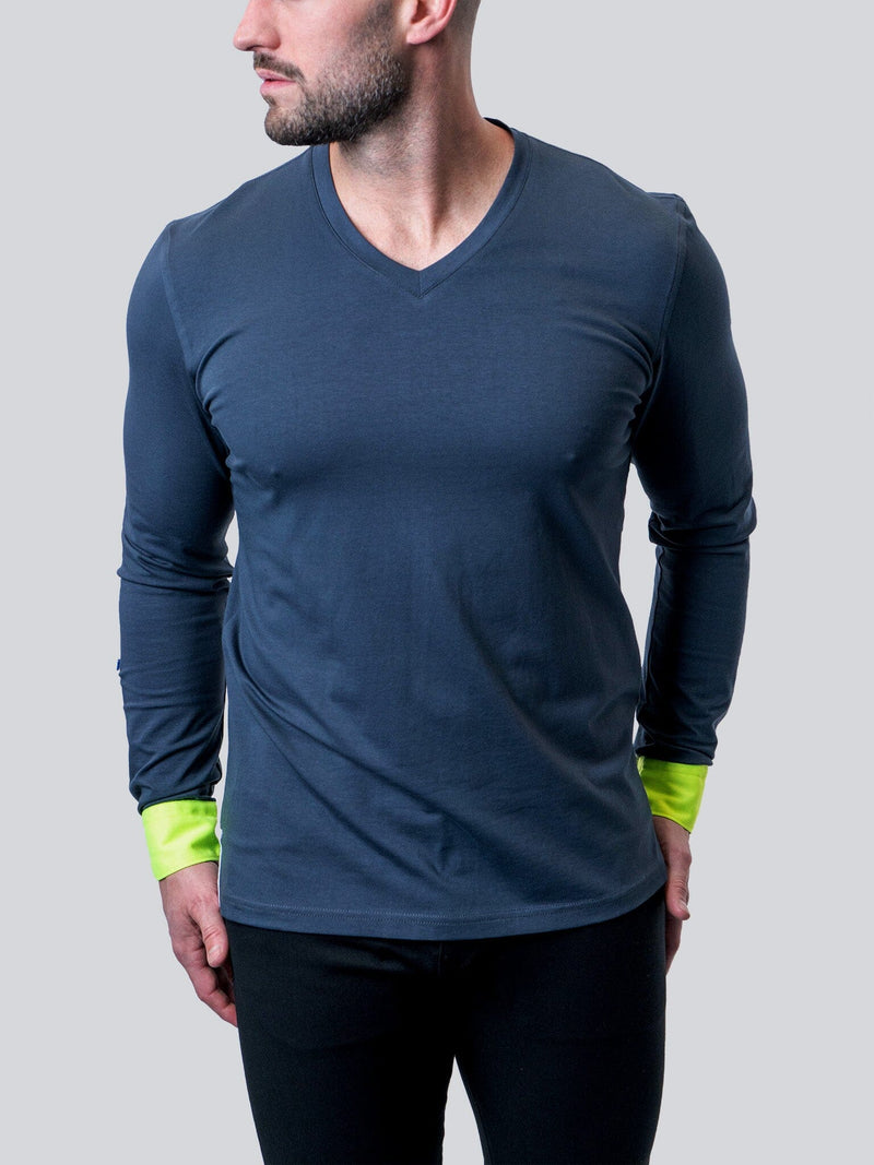 V-Neck Edison NeonCuff Blue