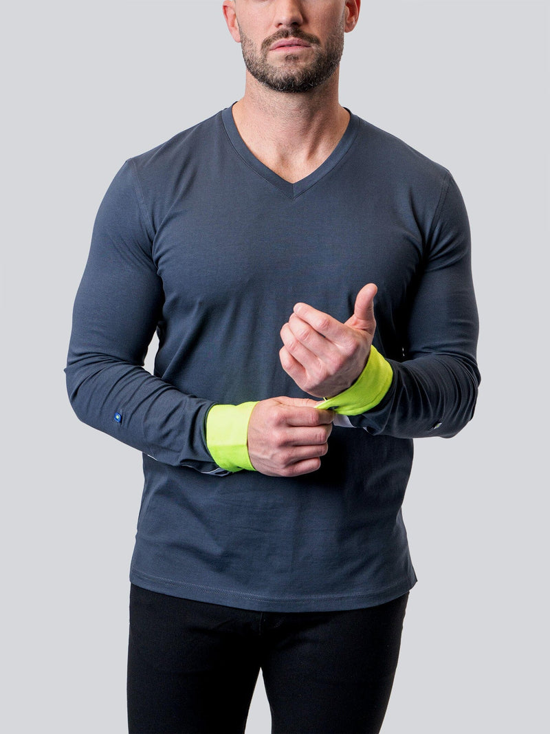 V-Neck Edison NeonCuff Blue