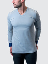 V-Neck Edison Soft Grey View-10