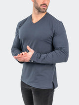 V-Neck EdisonSolidAshes Grey View-3