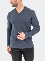 V-Neck EdisonSolidAshes Grey View-4