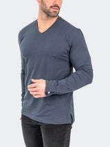 V-Neck EdisonSolidAshes Grey View-6