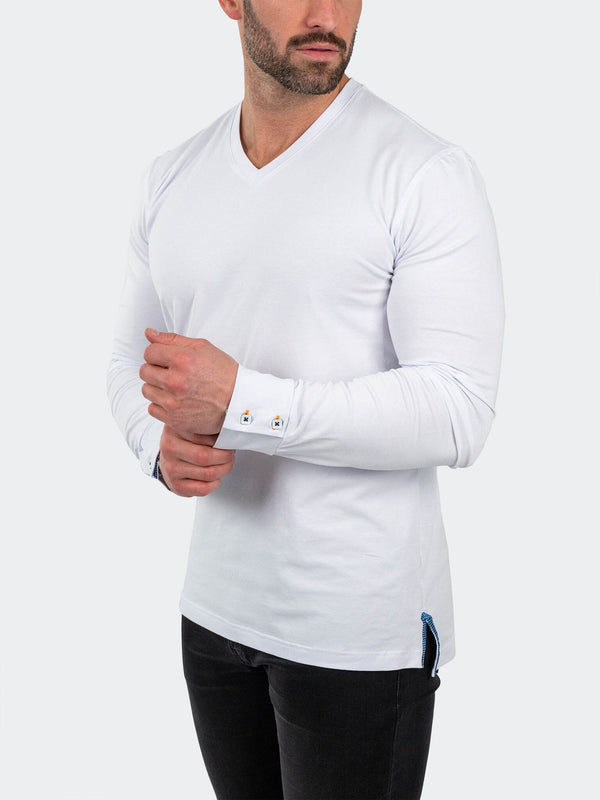 V-Neck EdisonSolidCotton White