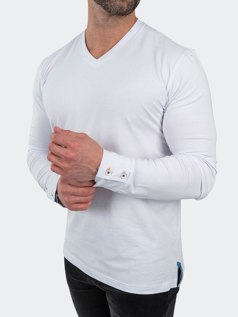 V-Neck EdisonSolidCotton White