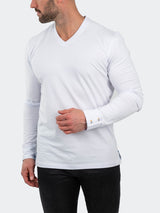 V-Neck EdisonSolidCotton White View-5