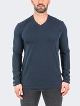 V-Neck EdisonSolidCrypt Navy View-6