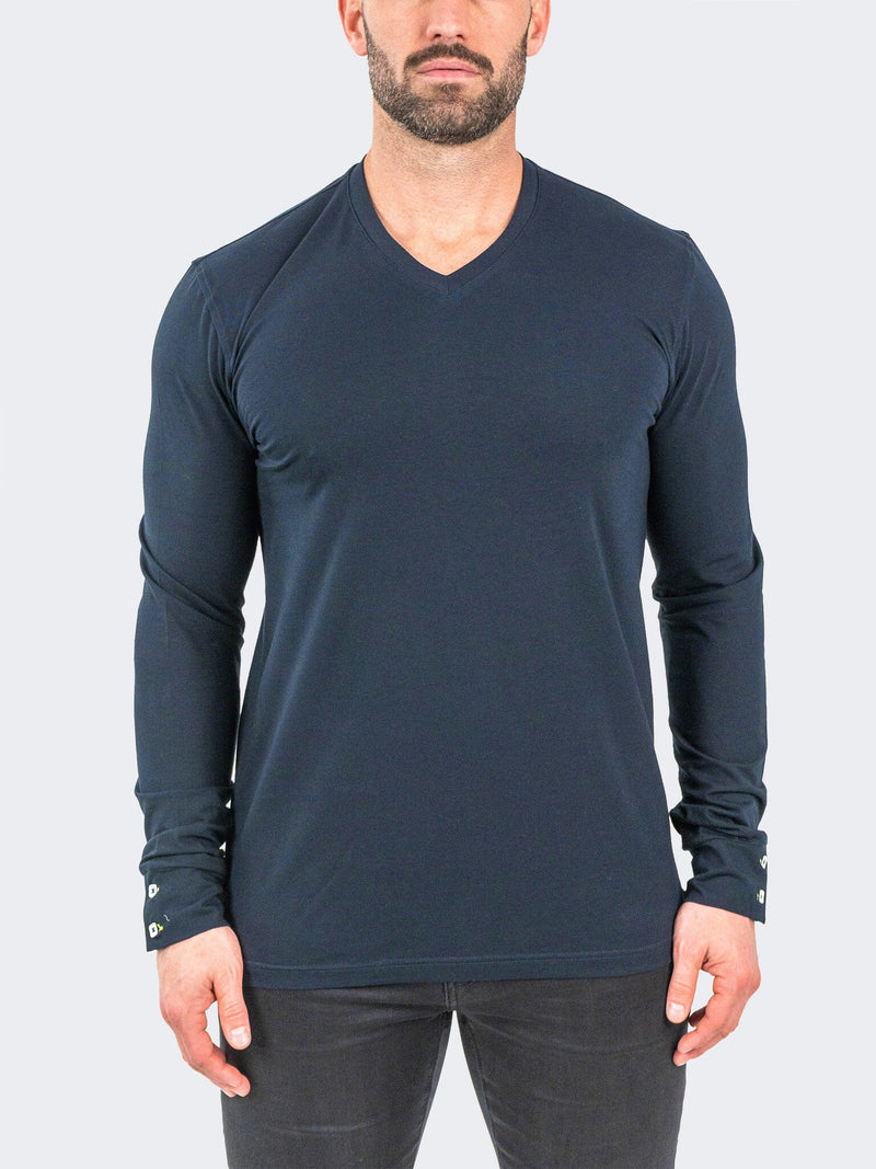 V-Neck EdisonSolidCrypt Navy