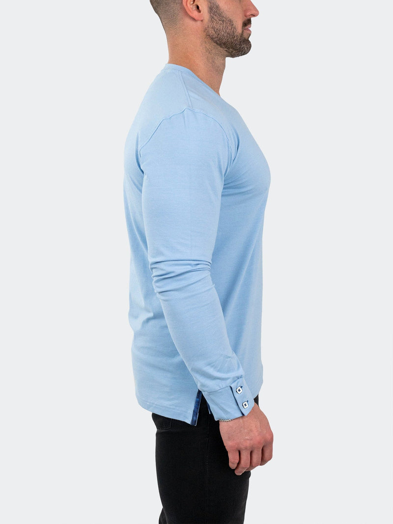 V-Neck EdisonSolidPouder Blue