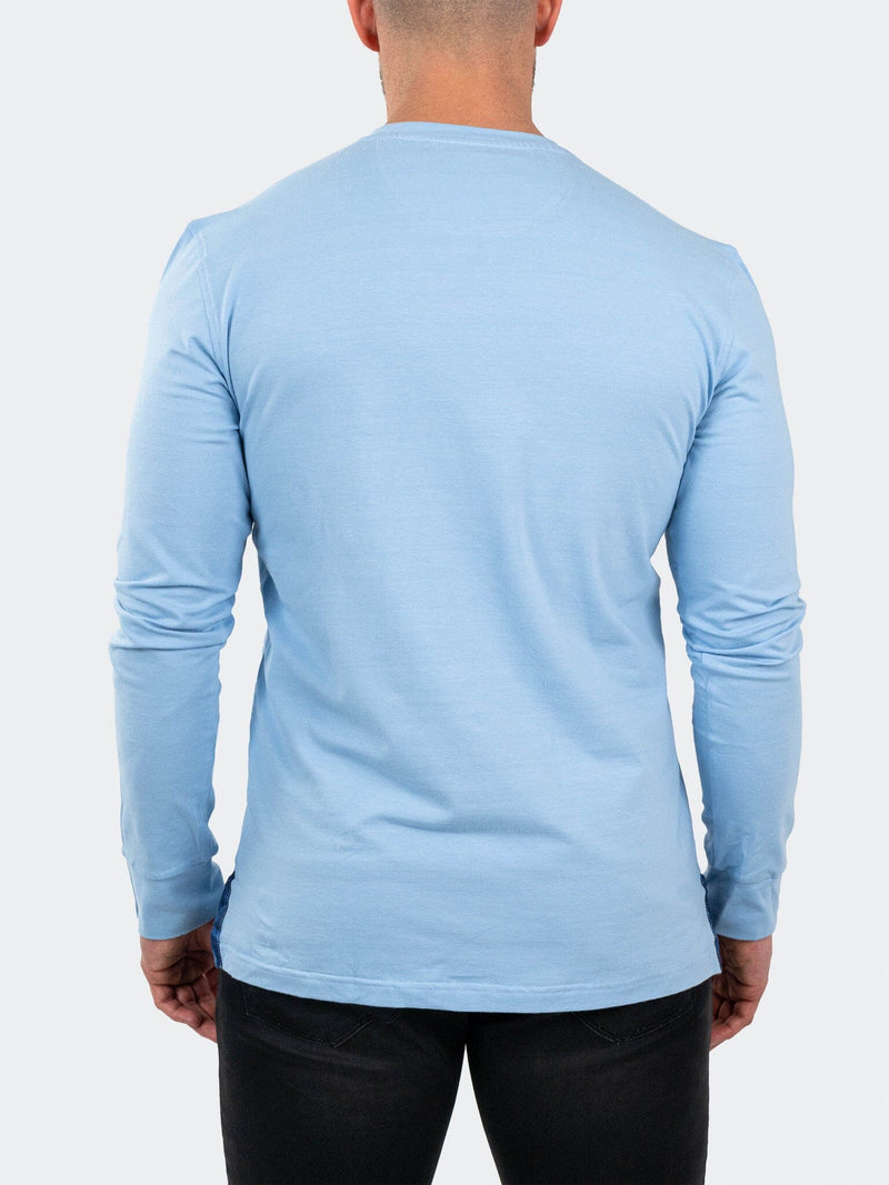 V-Neck EdisonSolidPouder Blue