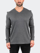 V-Neck EdisonWeaves Grey View-1