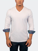 V-Neck Edison White Multi Square View-10