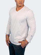 V-Neck Edison White Multi Square View-11