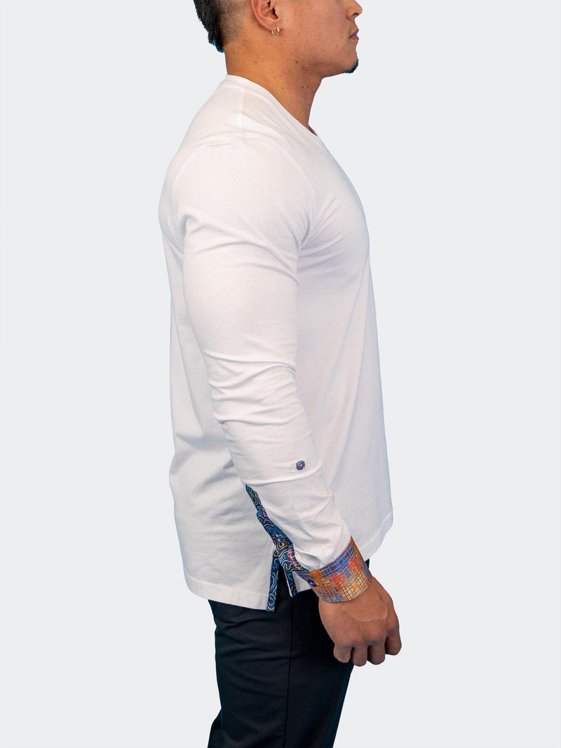 V-Neck Edison White Multi Square