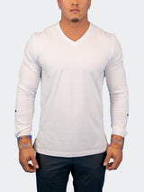 V-Neck Edison White Multi Square View-1