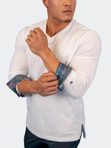 V-Neck Edison White Multi Square View-9