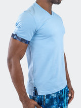 V-Neck Vivaldi Solid31 Blue View-2