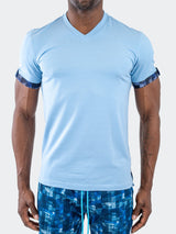 V-Neck Vivaldi Solid31 Blue View-6