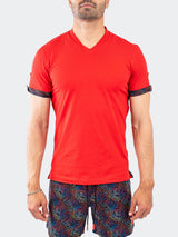 V-Neck Vivaldi Solid32 Red View-1