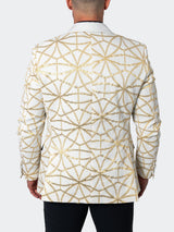 Blazer Shawl CeremonialGold White View-8