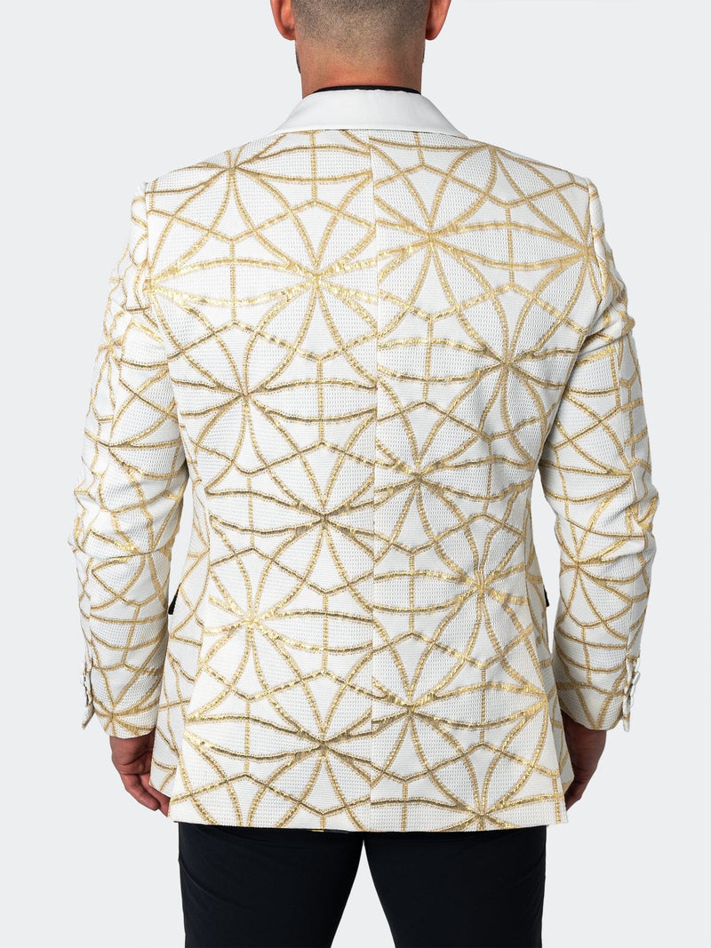 Blazer Shawl CeremonialGold White